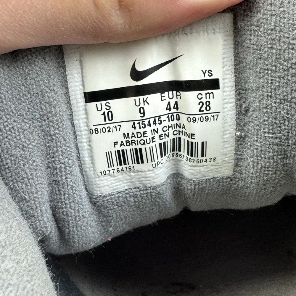 Mens Nike Air Monarch IV White Cool Grey Athletic Sneakers Shoes Size 10 D GUC